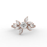 1.00tcw Cushion Square, Pear & Marquise Lab Grown Diamond Nature Inspired Engagement Ring  | IGI Certified |