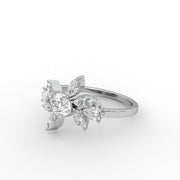 1.00tcw Cushion Square, Pear & Marquise Lab Grown Diamond Nature Inspired Engagement Ring  | IGI Certified |