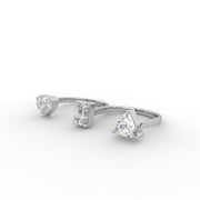 2.75tcw Heart, Emerald & Trillion Lab Grown Diamond Three-Stone Toi Et Moi Engagement Ring  | IGI Certified |