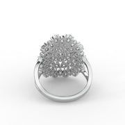 3.20tcw Round & Pear Lab Grown Diamond Floral Cluster With Slightly Split Band Engagement Ring  | IGI Certified |