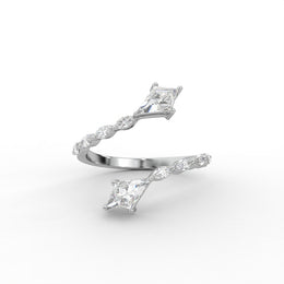 1.20tcw Kite Cut & Marquise Lab Grown Diamond Toi Et Moi Side Accent Engagement Ring  | IGI Certified |