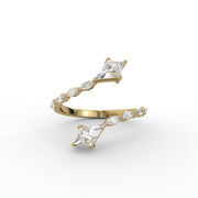 1.20tcw Kite Cut & Marquise Lab Grown Diamond Toi Et Moi Side Accent Engagement Ring  | IGI Certified |