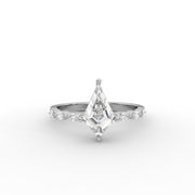 1.65tcw Kite Cut & Marquise Lab Grown Diamond Side Accent Engagement Ring  | IGI Certified |