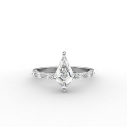 1.65tcw Kite Cut & Marquise Lab Grown Diamond Side Accent Engagement Ring  | IGI Certified |