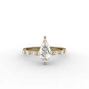 1.65tcw Kite Cut & Marquise Lab Grown Diamond Side Accent Engagement Ring  | IGI Certified |