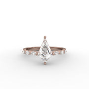 1.65tcw Kite Cut & Marquise Lab Grown Diamond Side Accent Engagement Ring  | IGI Certified |