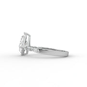 1.65tcw Kite Cut & Marquise Lab Grown Diamond Side Accent Engagement Ring  | IGI Certified |