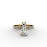 2.00tcw Custom Baguette & Baguette Straight Lab Grown Diamond With Channel Set Band Engagement Ring  | IGI Certified |