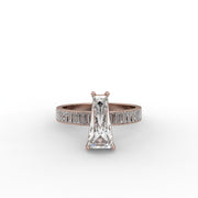2.00tcw Custom Baguette & Baguette Straight Lab Grown Diamond With Channel Set Band Engagement Ring  | IGI Certified |