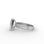 2.00tcw Custom Baguette & Baguette Straight Lab Grown Diamond With Channel Set Band Engagement Ring  | IGI Certified |