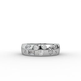 Multiple Lab Grown Diamond Gypsy Set Wide Band Engagement Ring  | IGI Certified |