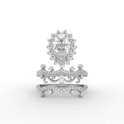2.90tcw Pear,Marquise & Round Lab Grown Diamond Split Shank With Halo Cluster With Pave Set Wedding Ring  | IGI Certified |
