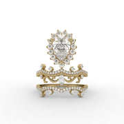 2.90tcw Pear,Marquise & Round Lab Grown Diamond Split Shank With Halo Cluster With Pave Set Wedding Ring  | IGI Certified |