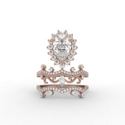 2.90tcw Pear,Marquise & Round Lab Grown Diamond Split Shank With Halo Cluster With Pave Set Wedding Ring  | IGI Certified |