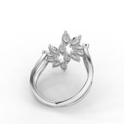 1.68 Marquise Rose Cut Lab Grown Diamond Floral Cluster Split Shank Band Engagement Ring| IGI Certified |
