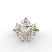 2.70 Oval Rose Cut & Heart Lab Grown Diamond Classic Botanical Engagement Ring| IGI Certified |