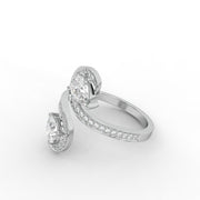 1.20 Pear & Round Lab Grown Diamond Toi Et Moi Pave Set Engagement Ring| IGI Certified |