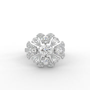 2.00 Oval ,Pear & Round Lab Grown Diamond Floral Halo Cluster Engagement Ring| IGI Certified |