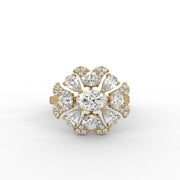 2.00 Oval ,Pear & Round Lab Grown Diamond Floral Halo Cluster Engagement Ring| IGI Certified |