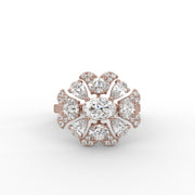 2.00 Oval ,Pear & Round Lab Grown Diamond Floral Halo Cluster Engagement Ring| IGI Certified |