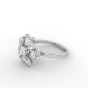 2.00 Oval ,Pear & Round Lab Grown Diamond Floral Halo Cluster Engagement Ring| IGI Certified |