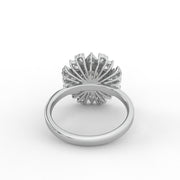 2.50 Round & Pear Lab Grown Diamond Floral Cluster Halo Sunburst Style Engagement Ring| IGI Certified |