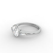 2.90tcw Round Modern Solitaire & Baguette Side Accents Lab Grown Diamond With Halo Setting Engagement Ring | IGI Certified |