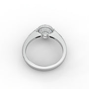 2.90tcw Round Modern Solitaire & Baguette Side Accents Lab Grown Diamond With Halo Setting Engagement Ring | IGI Certified |