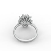 2.12tcw Oval & Round Lab Grown Diamond Floral Cluster Halo Style Engagement Ring | IGI Certified |