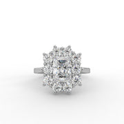 2.02tcw Radiant & Round Lab Grown Diamond Classic Halo Style Engagement Ring | IGI Certified |