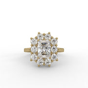 2.02tcw Radiant & Round Lab Grown Diamond Classic Halo Style Engagement Ring | IGI Certified |