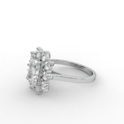 2.02tcw Radiant & Round Lab Grown Diamond Classic Halo Style Engagement Ring | IGI Certified |