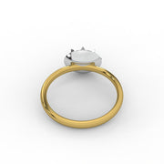 1.80tcw Oval Lab Grown Diamond Ring, Bezel Set Engagement Ring, Two Tone Ring | IGI Certified |