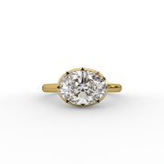 1.80tcw Oval Lab Grown Diamond Ring, Bezel Set Engagement Ring, Two Tone Ring | IGI Certified |