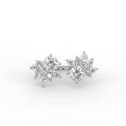 5.70tcw Cushion And Pear Lab Grown Diamond Open Bypass Floral Engagement Ring | IGI Certified |