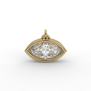 2.20tcw Marquise Solitaire Lab Grown Diamond Bezel Set Pendent | IGI Certified |