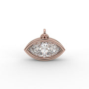 2.20tcw Marquise Solitaire Lab Grown Diamond Bezel Set Pendent | IGI Certified |