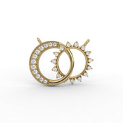 0.30tcw Round Lab Grown Diamond Modern Double Circle Pendent | IGI Certified |