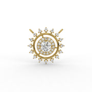 0.90tcw Round Lab Grown Diamond Halo Sunburst Circle Pendent | IGI Certified |