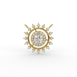 0.90tcw Round Lab Grown Diamond Halo Sunburst Circle Pendent | IGI Certified |