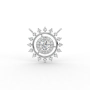 0.90tcw Round Lab Grown Diamond Halo Sunburst Circle Pendent | IGI Certified |