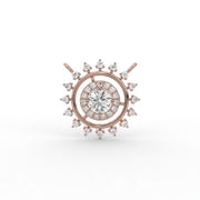 0.90tcw Round Lab Grown Diamond Halo Sunburst Circle Pendent | IGI Certified |