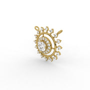 0.90tcw Round Lab Grown Diamond Halo Sunburst Circle Pendent | IGI Certified |