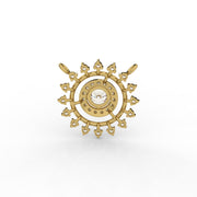 0.90tcw Round Lab Grown Diamond Halo Sunburst Circle Pendent | IGI Certified |