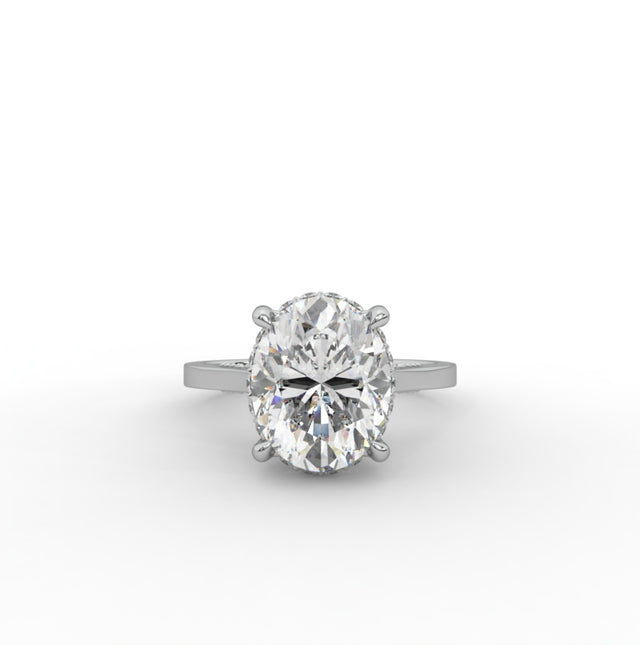 2.75tct Oval Lab Diamond with Hidden Halo Engagement Ring | IGI Certified | Custom Gold |