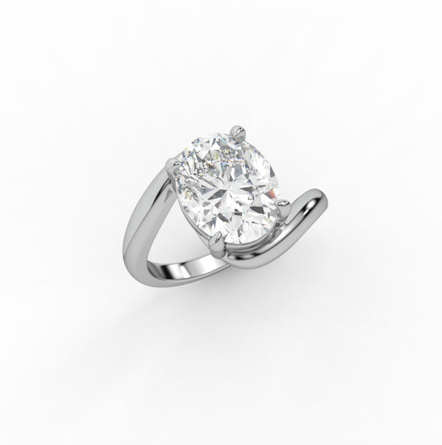 2.50ct Oval Diamond East-West Set Engagement Ring | IGI Certified | Custom Gold |