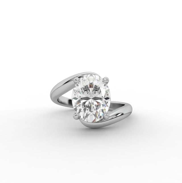 2.50ct Oval Diamond East-West Set Engagement Ring | IGI Certified | Custom Gold |