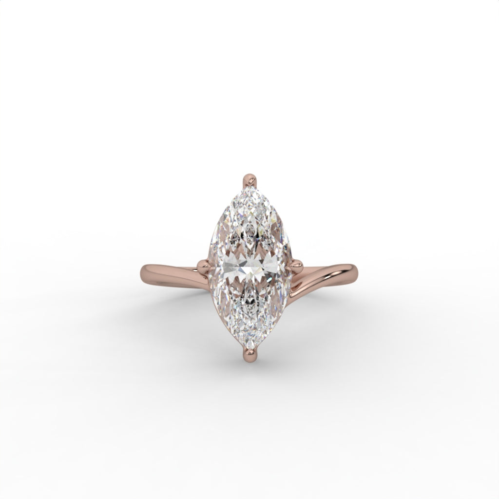 2.30ct Marquise Diamond 4 Prongs Iconic Solitaire Engagement Ring | IGI Certified | Custom Gold |