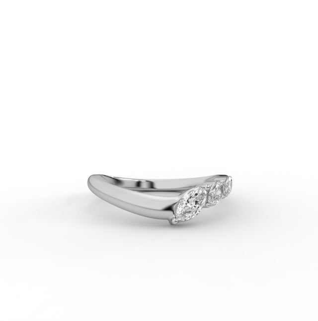 0.50tct Marquise Lab Diamond 3 Stone Engagement Ring | IGI Certified | Custom Gold |