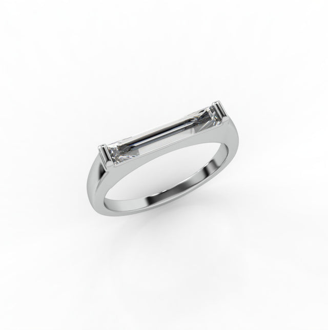 1.00ct Baguette Lab Grown Diamond Minimal  Engagement Ring | E-F Color | Custom Gold |